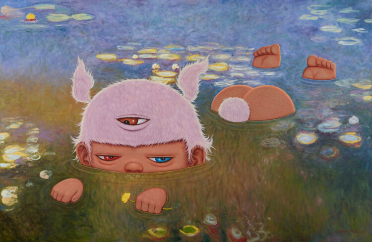 Alex Face, Breathe (in the waterlilies pond), 2016