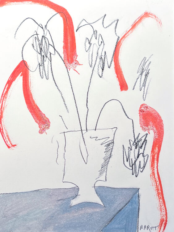 Tae Parvit, (Flowers Body ร่างของดอกไม้) A room filled with flowers body. Showing their first tender color. Far from their dying day. #21, 2022