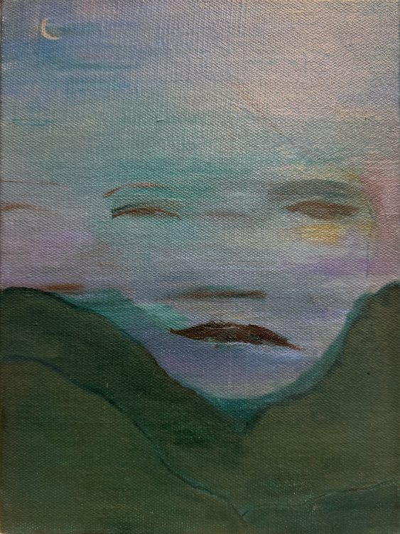 Dusadee Huntrakul, SELF PORTRAIT OVER MOUNTAINS AND A MOON, 2026